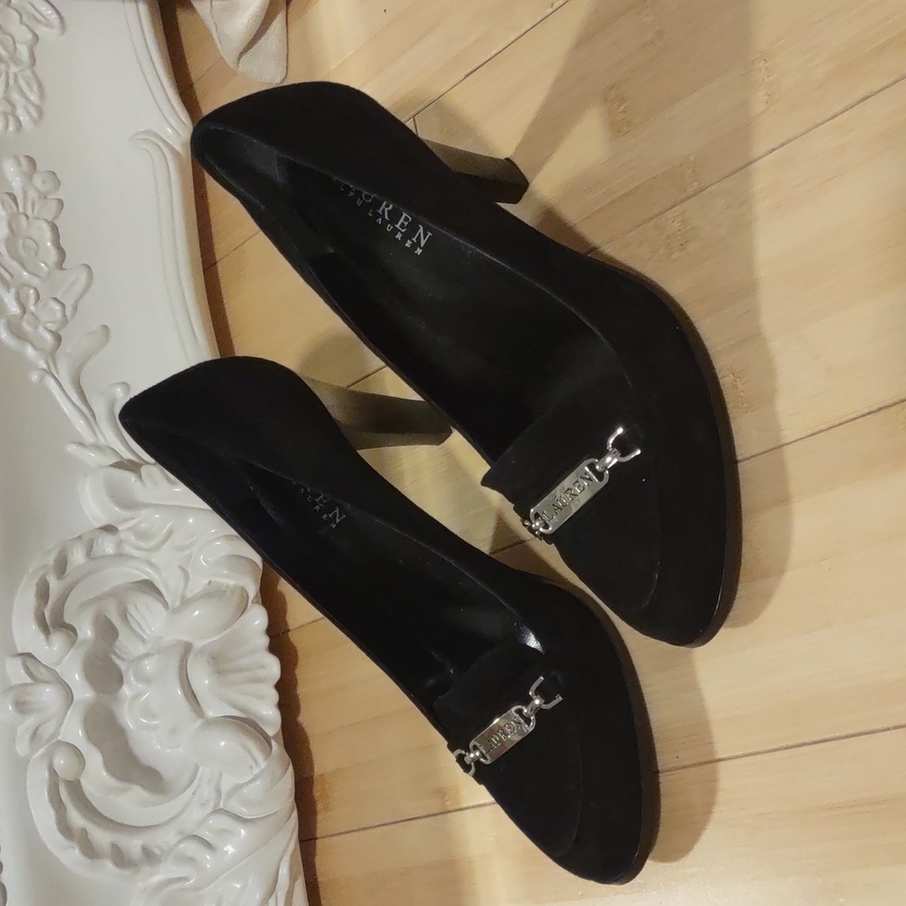 Ralph Lauren 3 inch black heels slightly used no damage stains or breaks